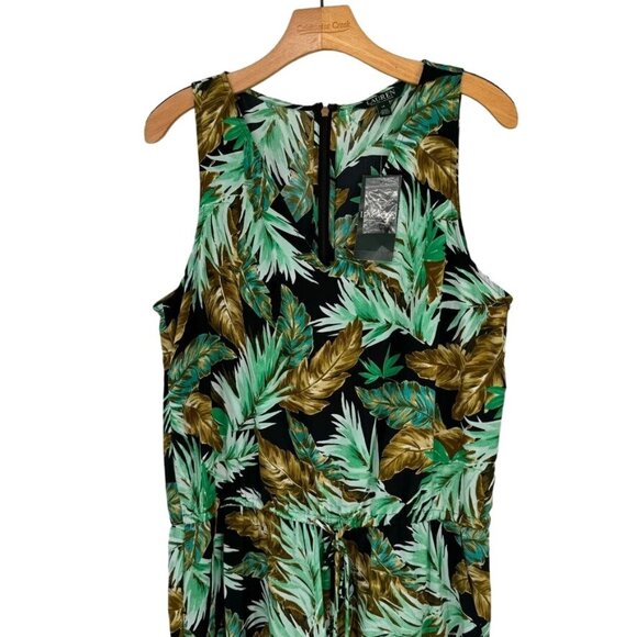 Ralph Lauren Womens Neila Jumpsuit Green tropical sleeveless size 14 new $198 - Picture 9 of 14